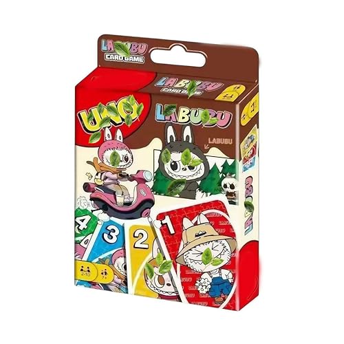 Image of U.N.O Labubo Cards Game Play with Family and Friends and Ideal for Parties, Travel, and Family Gatherings (Pack of 1)