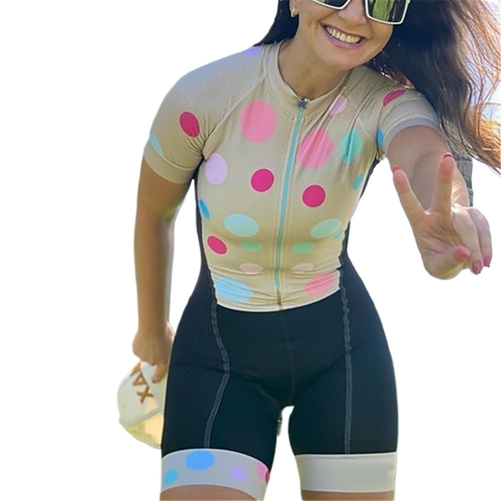 Tryst à cyclisme pour femmes Triathlon costume de costume professionnel à manches courtes cyclisme costume vélo respirant vélo 1 pièce Combinaison (Color : Silver, Size : M)
