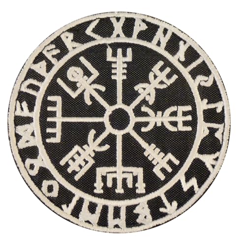 Glow Dark Vegvisir Viking Compass Norse Rune Morale Tactical Touch Fastener Patch