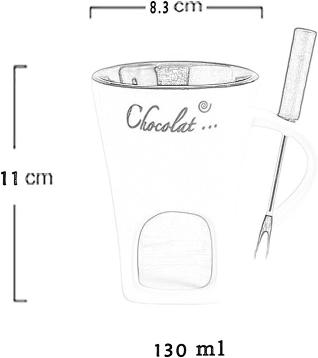 Cheese Heating Stove with Fork Compact Portable And Ultra-flexible Safety Durable Ceramic Hot Pot for Chocolate Ice-cream Melting Fondue(Red)