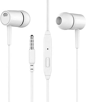 Noise Isolating in Ear Headphones - Wired Earphones, Stereo Earphones | 3.5mm Jack Headset with Built-in Mic for Phones, Deep Bass Audio for Music, Suitable for Gym, Mobile, Gaming, OFICE