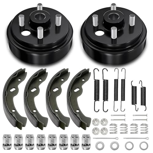 EZGO TXT Brake Hub Drum Maintenance Kit for 1997-2008 EZGO TXT Electric Vehicles Includes Brake Drums Brake Shoes Spring Kits OEM# 19186G1 70794G01 70795G01 Not Fit Gas Models