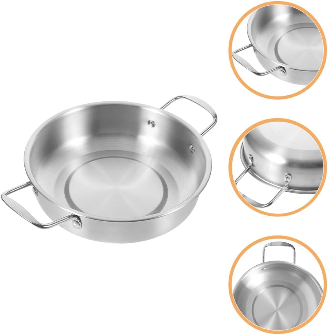 STAHAD Korean Ramen Pot Stainless Steel 22Cm Double Handle Instant Noodle Cooking Pot Portable and Outdoor Use