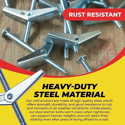 QUALIHOME Spring Toggle Bolt Anchors Heavy Duty Wall