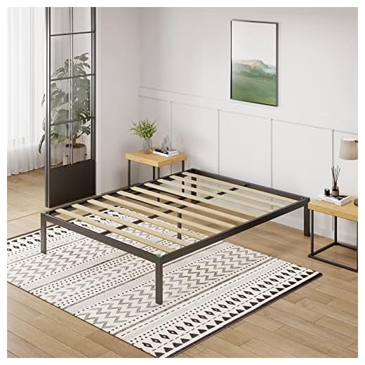 Novilla Rete Letto Matrimoniale 160x190, Struttura Letto a Doghe in Legno, Spazio di Archiviazione Sotto al Letto, Facile da Montare, Adatto per Molti Tipi di Letti e Materassi, Nero