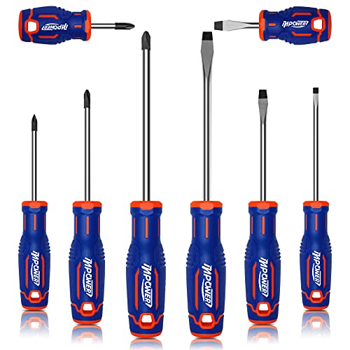 InPower Screwdriver Sets, Magnetic Screwdrivers Set 8 PCS Includes Phillips Head Screwdriver and Flat Head Screwdriver, 4 Slotted and 4 Phillips Screwdrivers for Home Repair, Improvement, Craft.â€¦