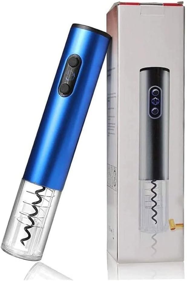 Electric Wine Opener,Cordless Automatic Electric Corkscrew Bottle Opener Set Contains Foil Cutter,for Wine Lovers,Wine Gift Set (Color : Blue) (Red)