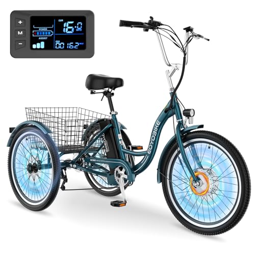 MOPHOTO Electric Tricycle for Adults & Seniors, 24/26" 3 Wheel
