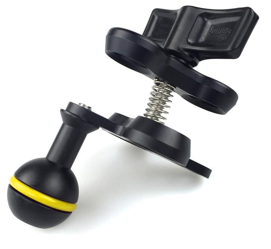 Sea Frogs 1-inch Ball Arm, Aluminum Clamp for Underwater Camera Light Mount, Black and Yellow