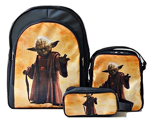 Mochila Yoda Costas Lancheira Estojo Star Wars Kit