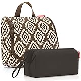  reisenthel Set toiletbag Diamonds Mocha WH6039 + travelcosmetic Black WC7003