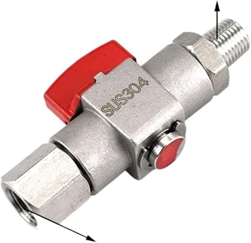 1pc 200C 300Bar 1/4" 3/8" 1/2" BSPP Female/BSPT Male 304 Stainless Steel Ball Valve Shut Off Ball Valve High Pressure(G1l4 F To ZG1l4 M)