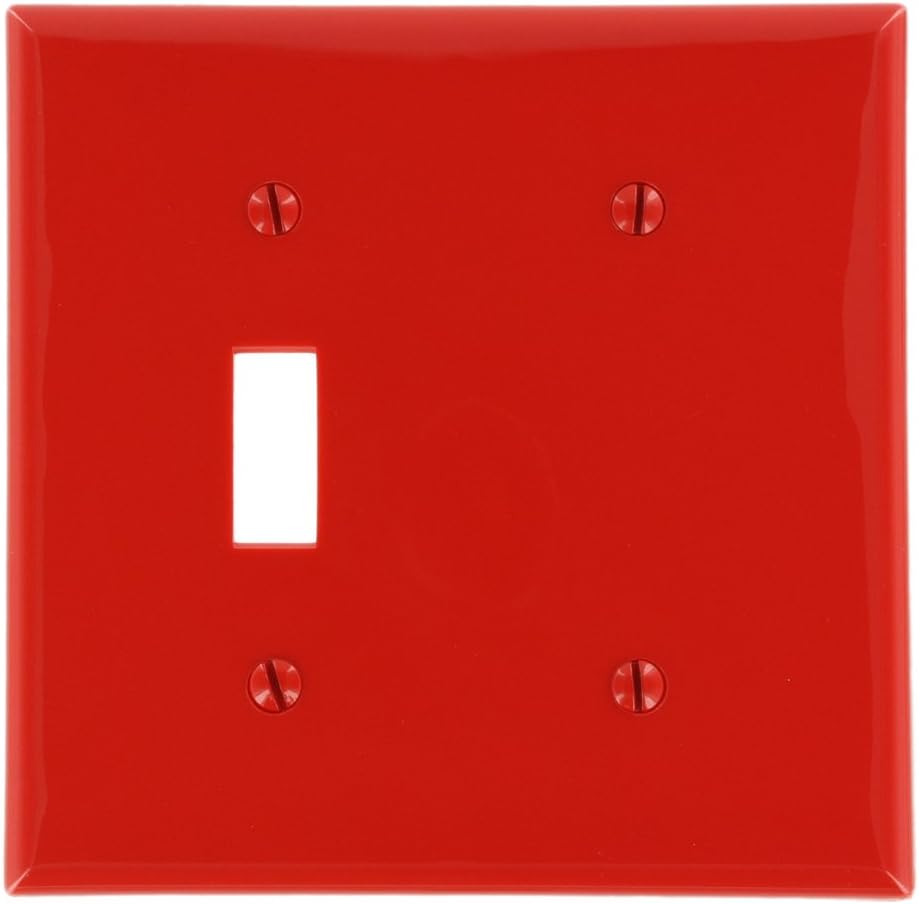 Leviton 80706R 1TGL/1BLNK NYL WP Switch Plates