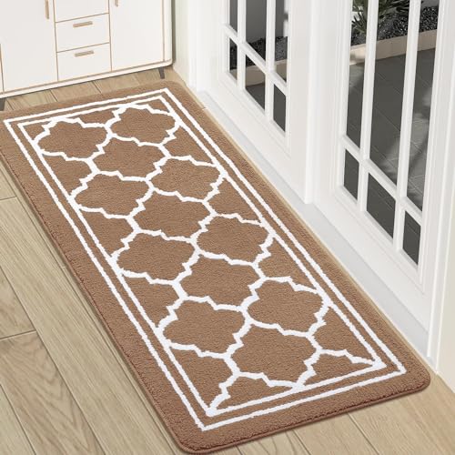 Image of Homaxy Soft Absorbent Door Mat, Dirt Trapper Doormats, 50X120cm, Brown