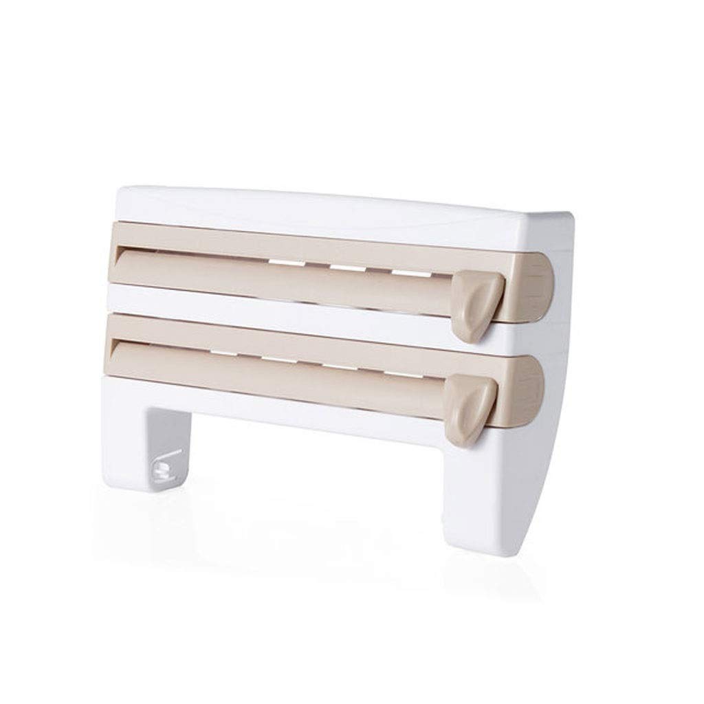 3 in 1 Porta tovaglioli di carta per montaggio a parete Porta fazzoletti di carta Dispenser per film Foglio di alluminio Taglierina per barbecue Portabottiglie per salsa (Colore :