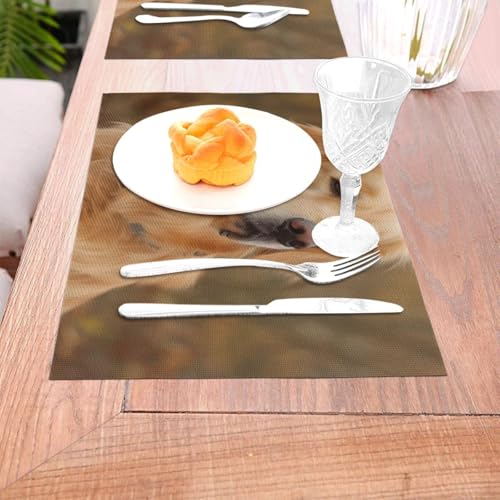 Set de table en vinyle robuste 45,7x30,5cm imprimé Golden Retriever de qualité - 6