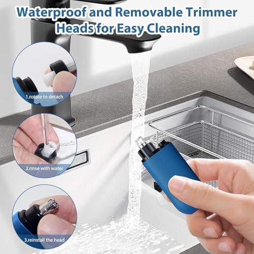 Image of Rechargeable Nose & Ear Hair Trimmer for Men & Women - Dual-Edge Stainless Steel Blades, Waterproof Nose Hair Trimmer Rechargeable Stainless Steel Blades (Multicolor)