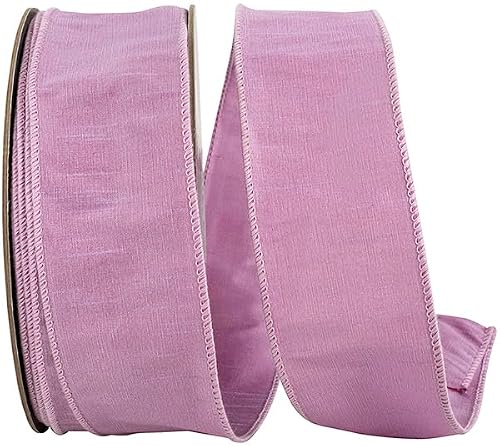 Ribbon - Dupioni Supreme Wired Edge, Rosy Mauve, 2-1/2 Inch, 50 Yards