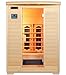 Produktbild Artsauna Infrarotkabine Island mit Keramikstrahler, LED Farblichttherapie, Ionisator & Radio mit Lautsprecher | 3 Personen Wärmekabine für Zuhause