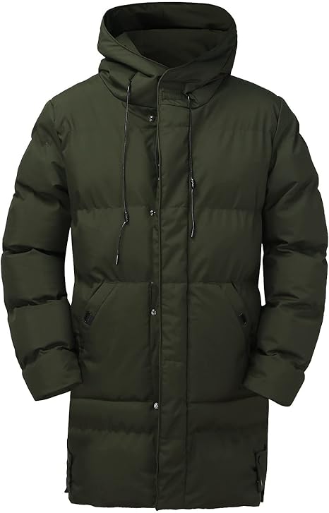 Winterjas voor heren, casual, solide, jas met capuchon, lange mouwen