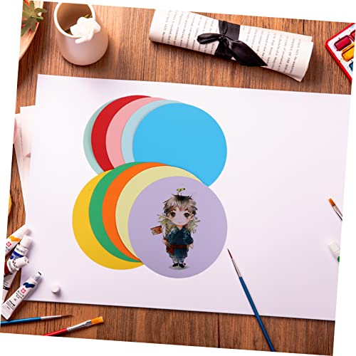 MAGICLULU 30 Pçs Papel De Desenho Redondo Cartolina Colorida Cartolina Laranja Placa Kraft Cartolina