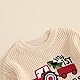 Baby Jungen Mädchen Weihnachten Pullover Christmas Stickerei Pullover Baby Unisex Weihnachtspulli Langarm Rundhalsausschnitt Buchstabenstickerei Weihnachten Strickpullover (Khaki, 6-9 Months)
