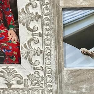 Handcarved mango wood collage picture frames 4×6 picture frames collage for wall decor 9 pack photo collage frame for gallery multi family picture frame set glass front rustic fully assembled whitewas  urban country home decor