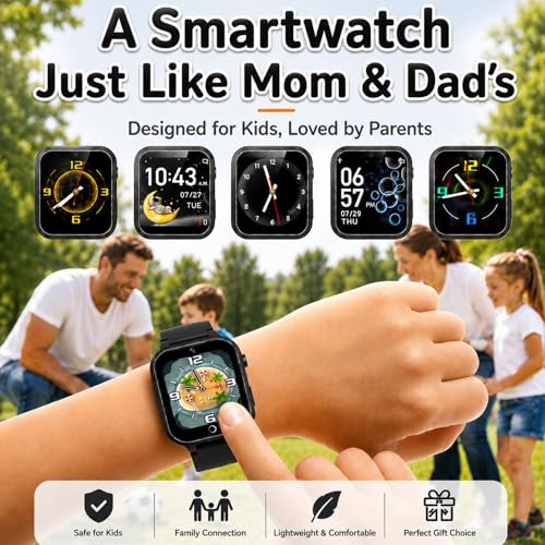 Image of Smart Watch for Kids, Girls Boys Smartwatch with 26 Games Camera Video Recorder and Player, Pedometer Calendar Flashlight, Audio Book etc., Gifts for 4-12 Years Children (Black) | 26 Games, HD Touch Screen, Video Camera, Music Player, Alarm