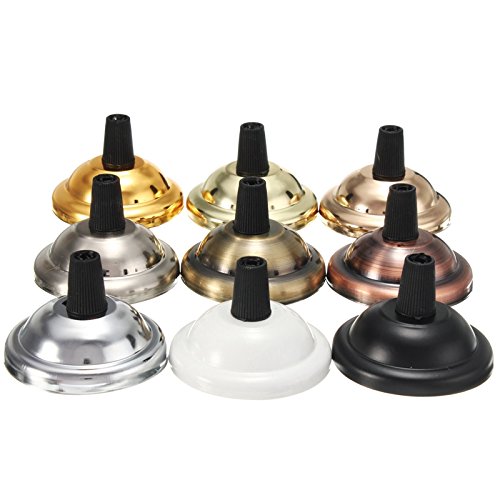 Generic 10pcs Lamp Base Retro Vintage Antique Ceiling Plate Lamp Holder Electroplating Iron E27 Light Accessory for Home Deco - (Color: Antique brass)
