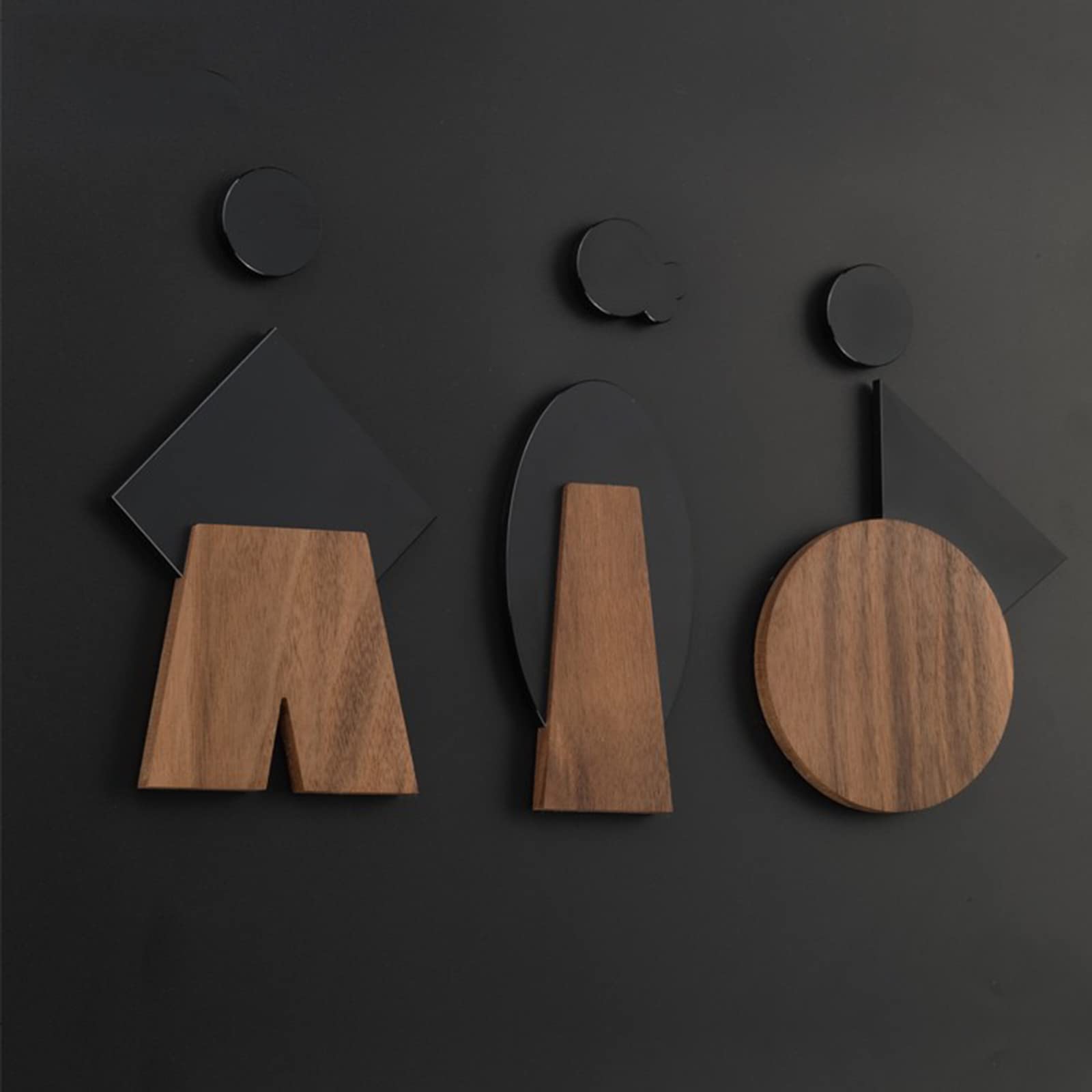 Cartello per bagno maschio e femmina, confezione da 2, in legno+lega di alluminio, decorazione per bagno, per casa, ufficio e ristoranti, facile da montare
