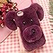 SevenPanda iPhone 6S Plus Funda, iPhone 6 Plus Caso 5.5" [Bolsa Perro Peluche] Caja Hecha a Mano Diseño Elegante Lindo Diamante Diamantes Imitación 3D Cristal Brillante Funda - Púrpura