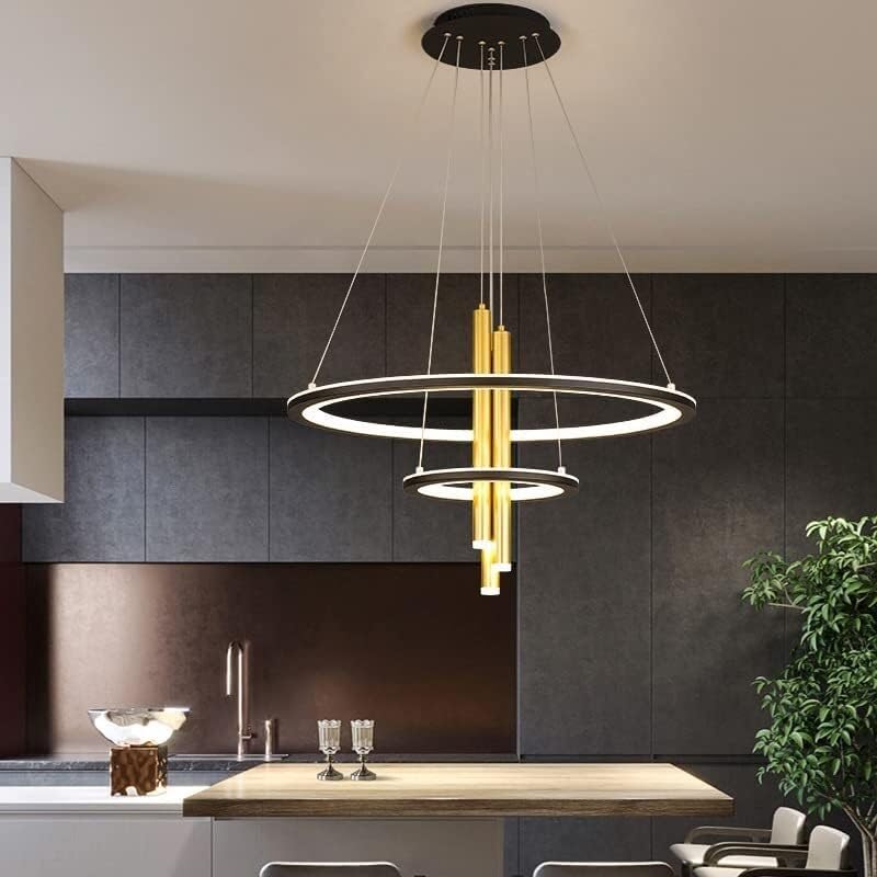 Lustre moderne à LED pour restaurant et bar au design chic suspendu