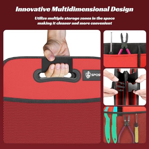 Image of Sposuit Trunk Organizer for Car - 70L Collapsible Sturdy Car Storage, Red