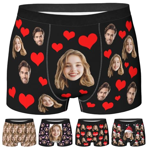 Personalized Underwear for Men with Face Custom Face Boxers Customized Boxer Briefs Funny Gifts for Him Husband Boyfriend