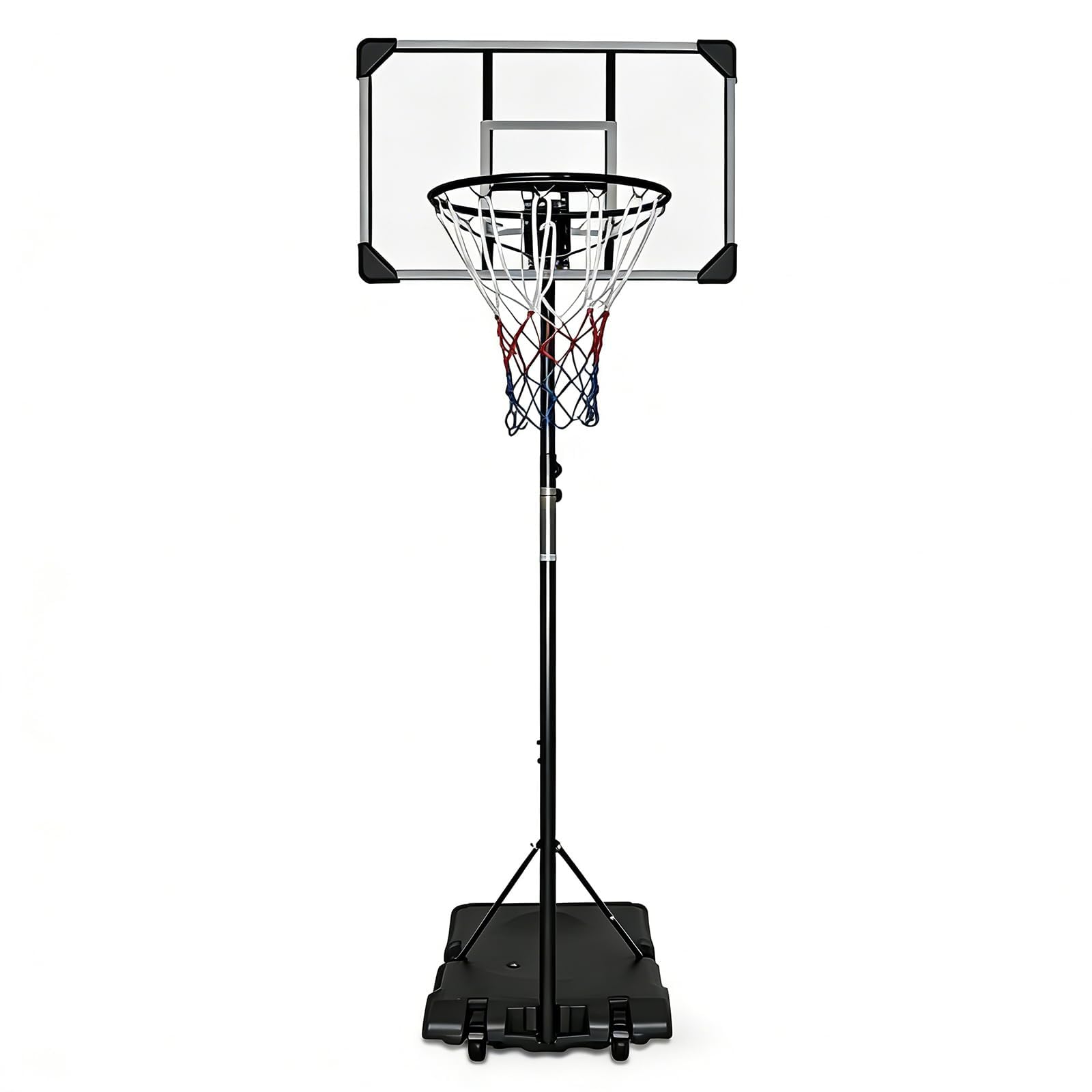 GYMFLEX Portable Adjustable Basketball Hoop Stand 5.8-7FT (1.79–2.13m) Height, Indoor & Outdoor Basketball Goal for Backyard, Garage, Patio & Home Court, Suitable for All Ages