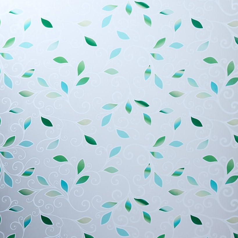 Window Film PVC Embossed in Flower Geometric Ivy Or Square Design - Ivy