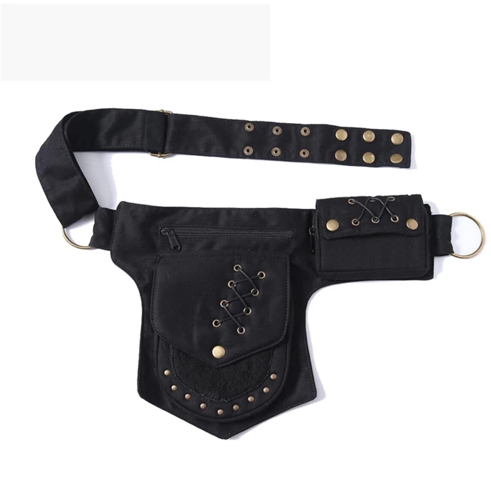 Marsupio Punk Borse a tracolla da donna Marsupio vintage multifunzionale gamba per Escursioni in Bicicletta(Rouge)