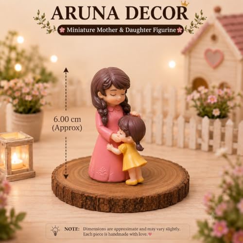 Image of Miniature Mother Daughter Figurine for Mini Garden, Terrarium, Fairy Garden, Dollhouse Accessory & Home Decor | Cute Showpiece for Gifting