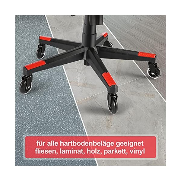 5er Set Hartboden Rollen für Bürostuhl Schreibtisch Stuhl Bürostuhlrollen Ruhiges Drehstuhlrollen Gummi Ersatz Räder 11x… – Bild 6