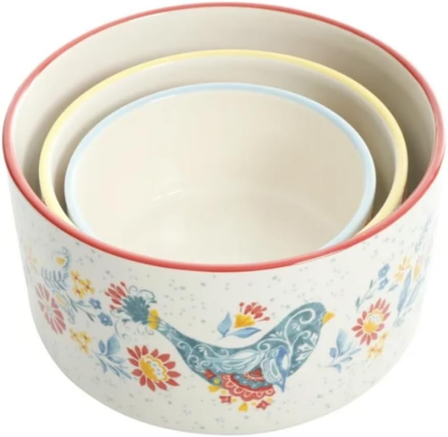 Mazie Round Ceramic Nesting Bowls, 6-Piece– Multi-Color