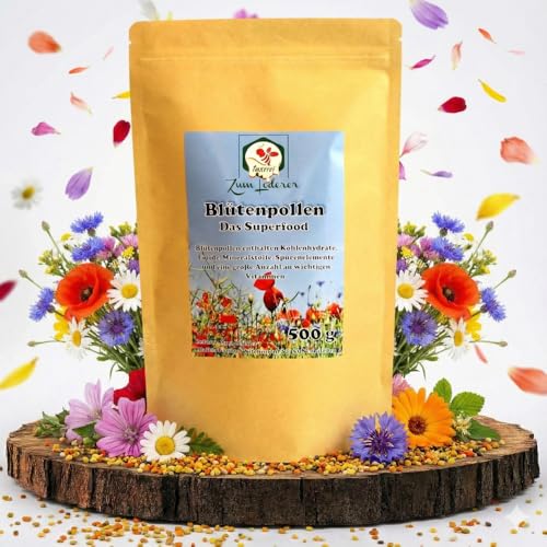 Imkerei zum Lederer - Blütenpollen – 500g Bienenpollen - Naturbelassene Pollen direkt vom Imker für eine natürliche Nährstoffquelle - reich an Vitaminen, Mineralstoffen und Proteinen
