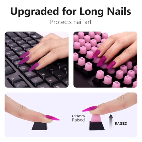 130 adhesivos para teclado ergonómicos para uñas largas miniatura 4