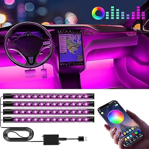 Interior Car Lights Winzwon Car Accessories for Women, Led Lights Decor, Gifts for Men, APP Control Inside, with USB Port, Music Sync Color Change Lights for Jeep Truck, 12V (1) Cover