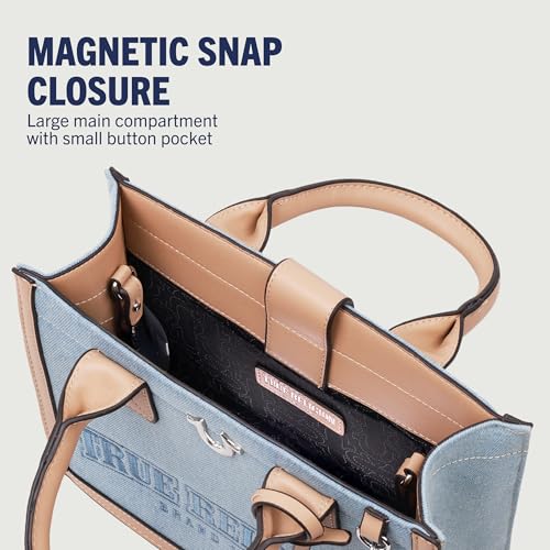 Bolso Tote True Religion para mujer, logo Bombe, denim miniatura 6