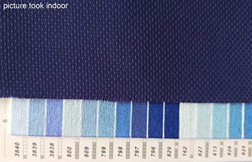 Image of KCS 4 pc of 12 inch x 18 inch 14CT Counted Cotton Aida Cloth Cross Stitch Fabric (Royal Blue)