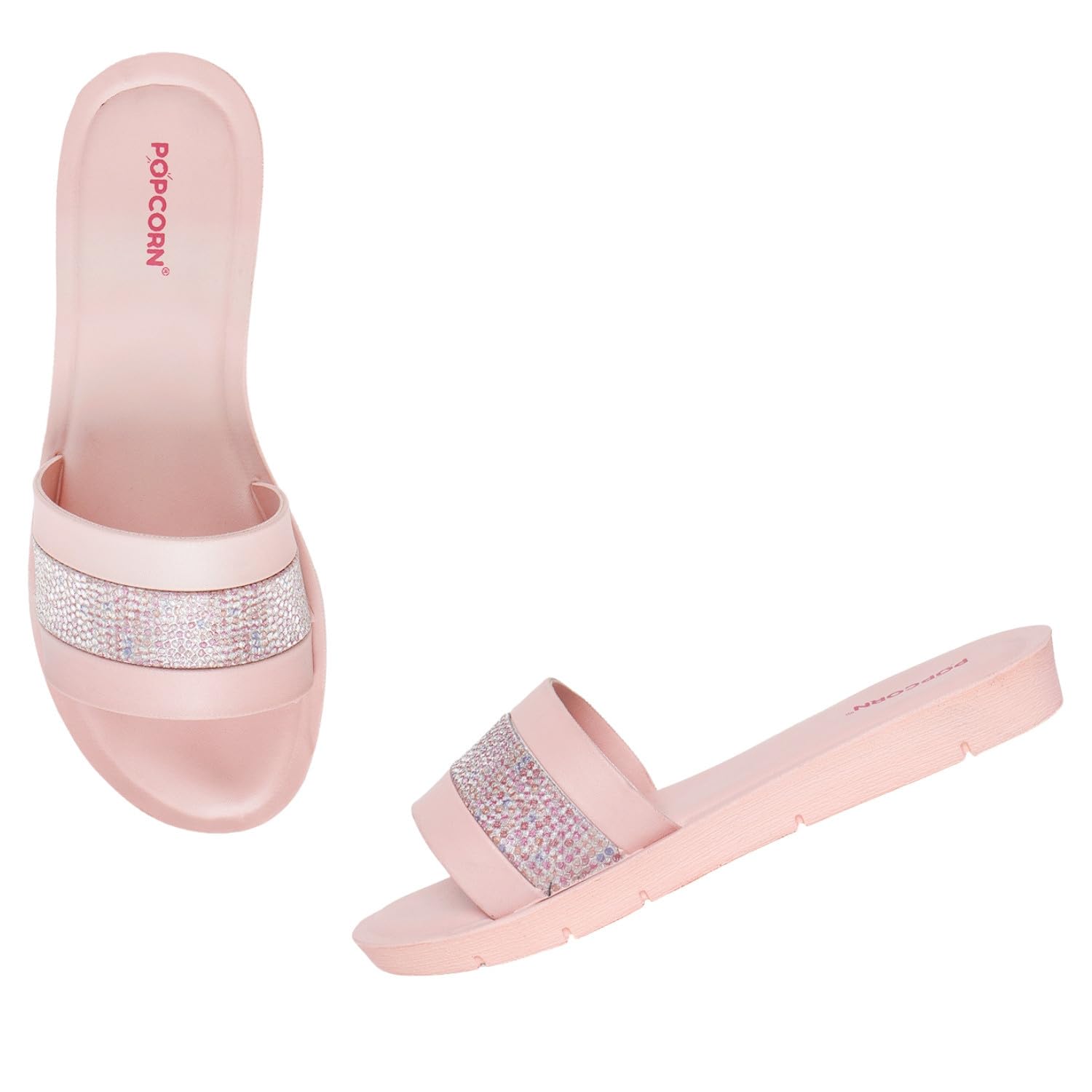 POPCORN Girls Flat Fashion Slip on Pink Sandal - Lightweight with Cushioned Support, Durable Construction, Ideal for Stylish and Comfortable Wear | 3.5 UK (B0D3M2WW8W) Amazon Price History, Amazon Price Tracker