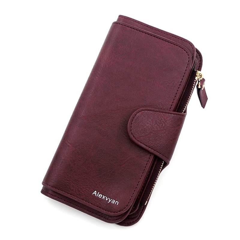 Red Long Women's Purse Wallet Organizer Female Hand Clutch Women/Ladies/Girls Wallets Credit Card Holder 3 Pocket-image-9