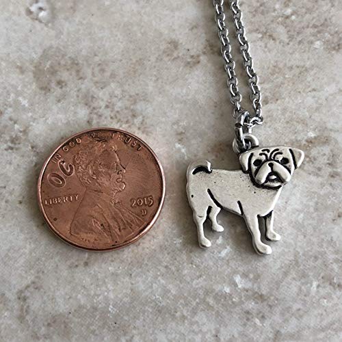 Pug Necklace On Stainless Steel Chain - Mixed Pup Breed Jewelry - Dog Mom Gift #TOP4