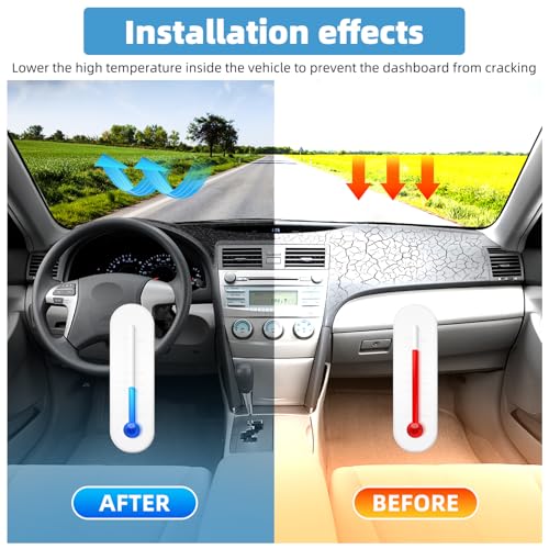 Image of Dash Cover Mat for Toyota Camry 2007 2008 2009 2010 2011 Non-Slip Dashboard Cover Mat Sunshade UV Rays Protector Interior Accessories(Black)