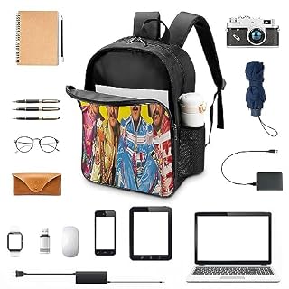 CSTAL The Beatles Sac à Dos Enfants Rock Band Polyester Cartable Pour Garçon Fille Bandoulière Réglable Loisirse Sac En Plein Air Pour Quotidien Et Voyage 16inch – Image 2
